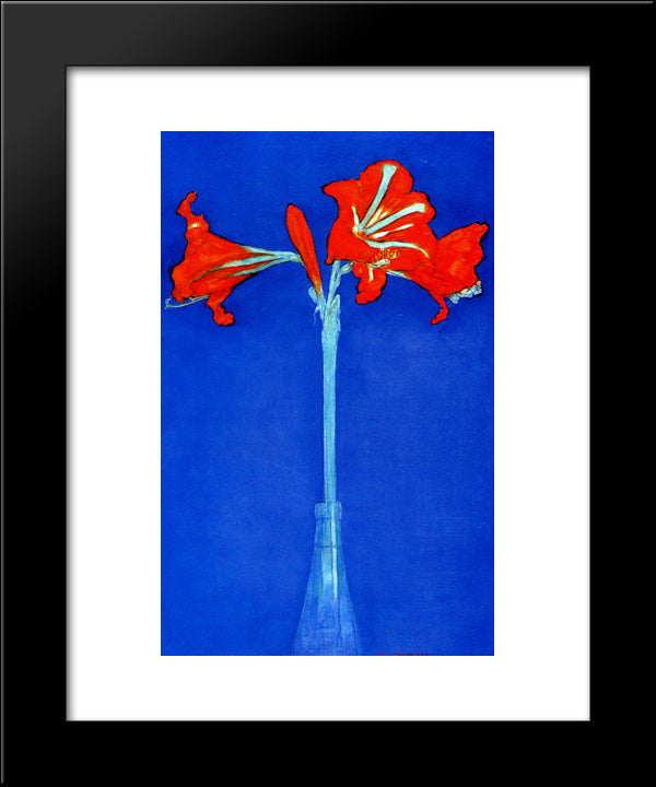 Amaryllis 20x24 Black Modern Wood Framed Art Print Poster by Mondrian, Piet