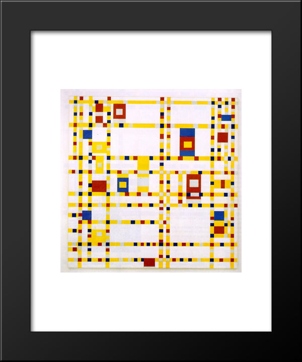 Broadway Boogie Woogie 20x24 Black Modern Wood Framed Art Print Poster by Mondrian, Piet