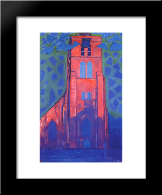 Church Tower At Domburg 20x24 Black Modern Wood Framed Art Print Poster by Mondrian, Piet