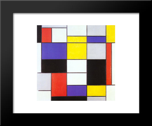 Composition A 20x24 Black Modern Wood Framed Art Print Poster by Mondrian, Piet