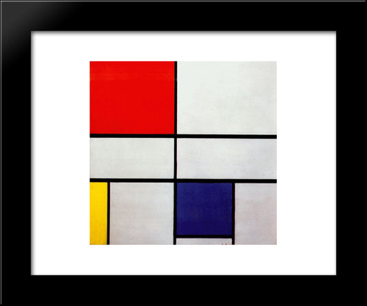 Composition C (No.Iii) With Red, Yellow And Blue 20x24 Black Modern Wood Framed Art Print Poster by Mondrian, Piet