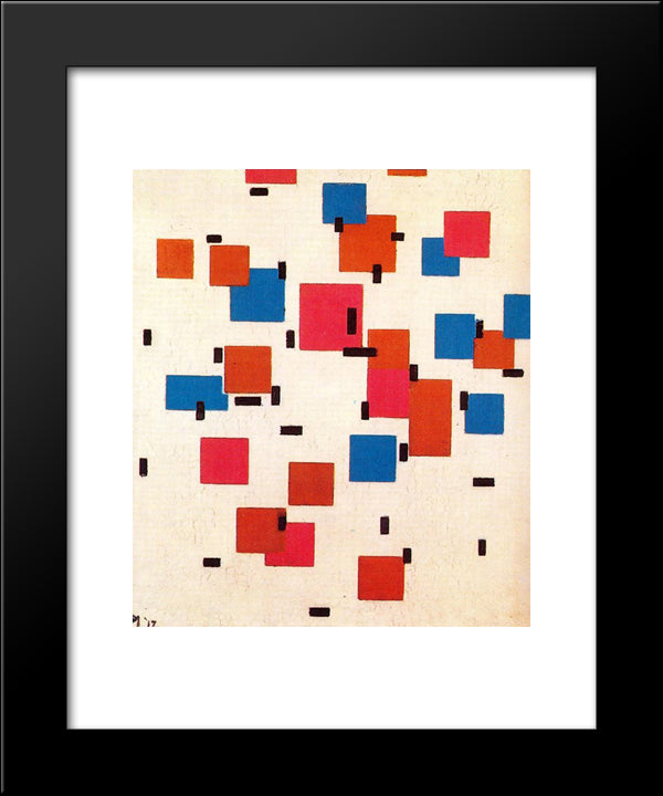 Composition In Color A 20x24 Black Modern Wood Framed Art Print Poster by Mondrian, Piet