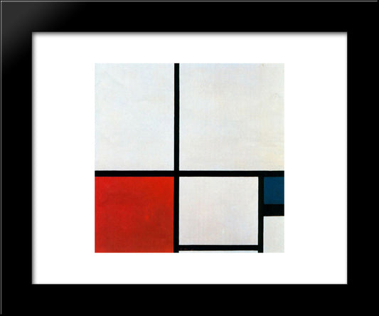 Composition N. 1 With Red And Blue 20x24 Black Modern Wood Framed Art Print Poster by Mondrian, Piet