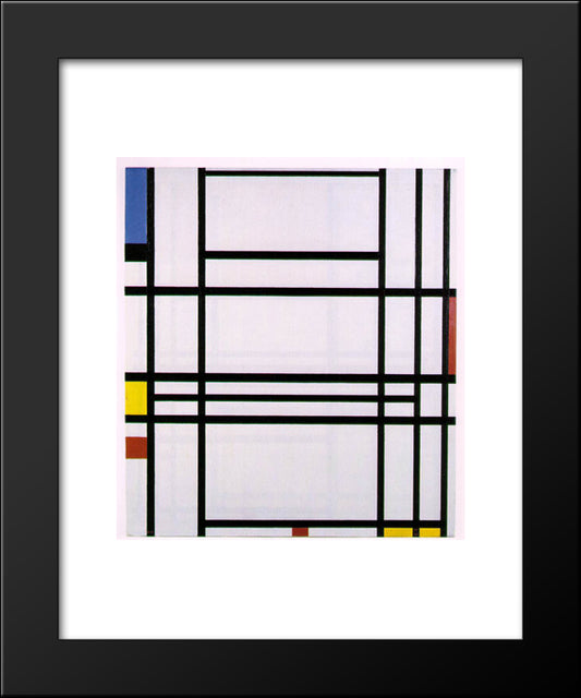 Composition No.10 20x24 Black Modern Wood Framed Art Print Poster by Mondrian, Piet