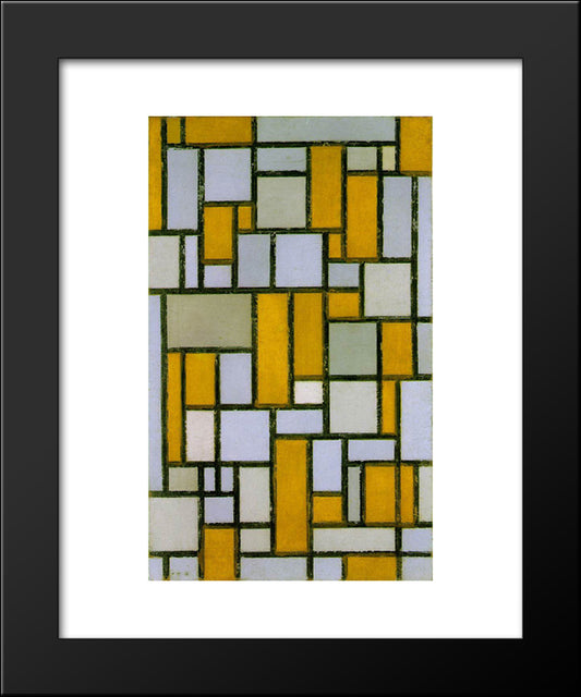 Composition With Gray And Light Brown 20x24 Black Modern Wood Framed Art Print Poster by Mondrian, Piet