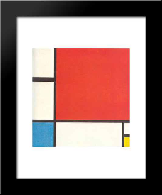 Composition With Red, Blue And Yellow 20x24 Black Modern Wood Framed Art Print Poster by Mondrian, Piet