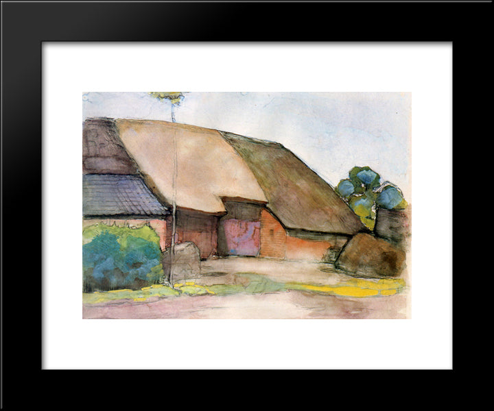 Farm Sun 20x24 Black Modern Wood Framed Art Print Poster by Mondrian, Piet