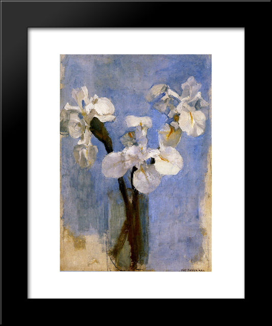 Flowers Sun 20x24 Black Modern Wood Framed Art Print Poster by Mondrian, Piet