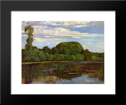 Geinrust Farm With Isolated Tree 20x24 Black Modern Wood Framed Art Print Poster by Mondrian, Piet