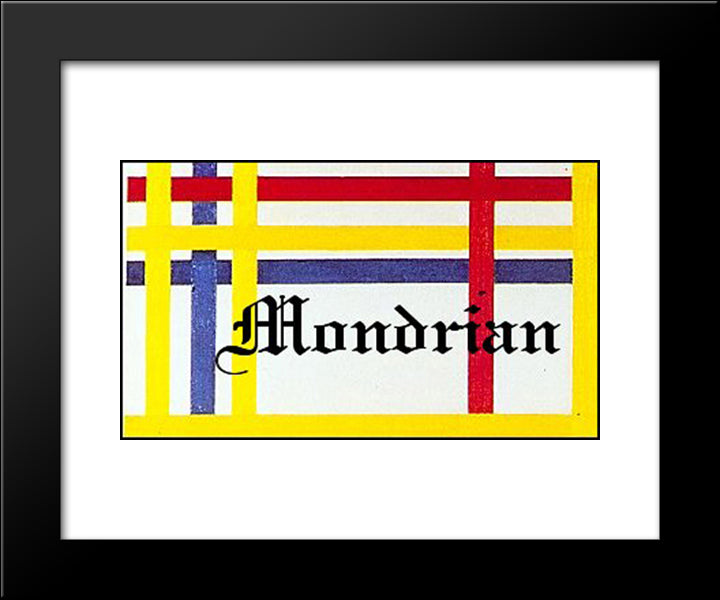 Head 20x24 Black Modern Wood Framed Art Print Poster by Mondrian, Piet
