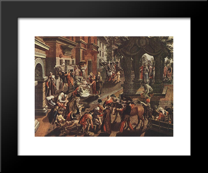 Apostles Peter And John 20x24 Black Modern Wood Framed Art Print Poster by Aertsen, Pieter