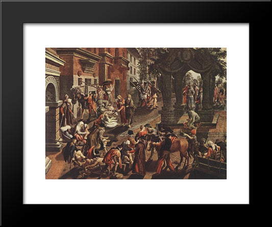 Apostles Peter And John 20x24 Black Modern Wood Framed Art Print Poster by Aertsen, Pieter