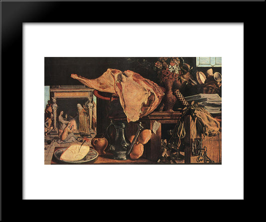 Still-Life 20x24 Black Modern Wood Framed Art Print Poster by Aertsen, Pieter