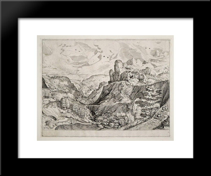 Alpine Landscape 20x24 Black Modern Wood Framed Art Print Poster by Bruegel the Elder, Pieter