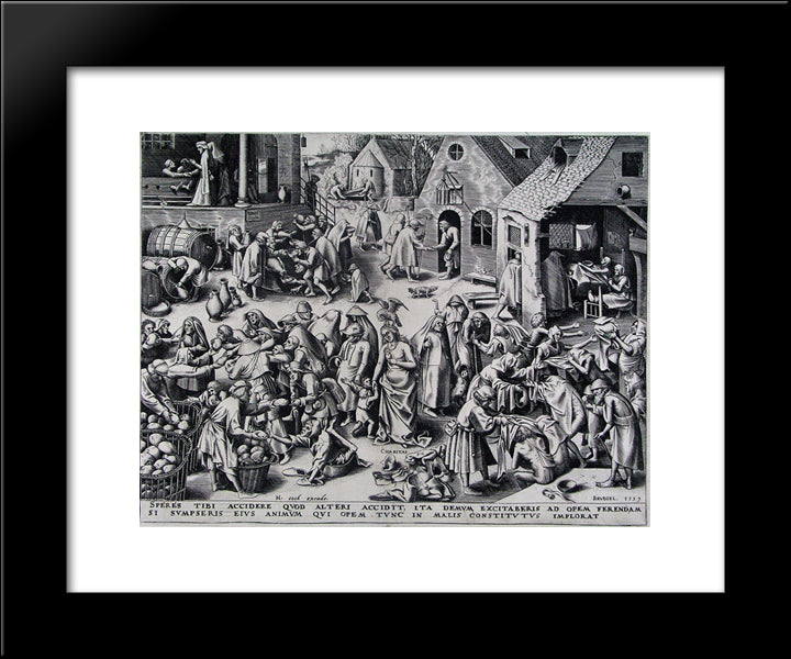 Charity 20x24 Black Modern Wood Framed Art Print Poster by Bruegel the Elder, Pieter