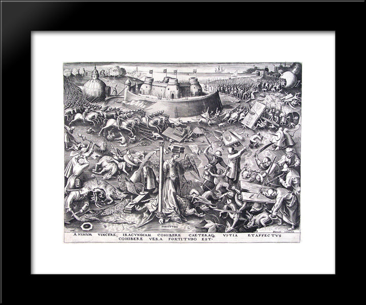 Courage 20x24 Black Modern Wood Framed Art Print Poster by Bruegel the Elder, Pieter