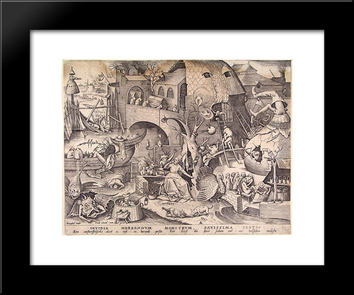 Envy 20x24 Black Modern Wood Framed Art Print Poster by Bruegel the Elder, Pieter