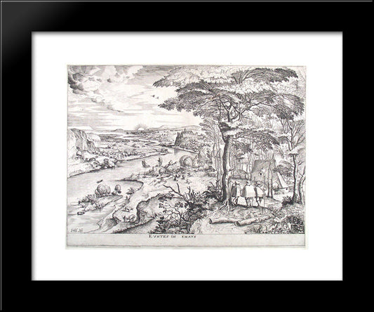 Go Ye Into The Emmaus 20x24 Black Modern Wood Framed Art Print Poster by Bruegel the Elder, Pieter