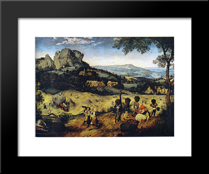Haymaking 20x24 Black Modern Wood Framed Art Print Poster by Bruegel the Elder, Pieter