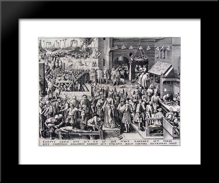 Justice 20x24 Black Modern Wood Framed Art Print Poster by Bruegel the Elder, Pieter