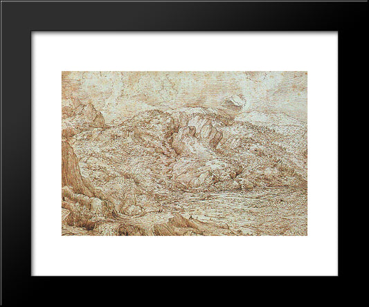 Landscape Of The Alps 20x24 Black Modern Wood Framed Art Print Poster by Bruegel the Elder, Pieter