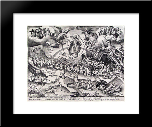 Last Judgment 20x24 Black Modern Wood Framed Art Print Poster by Bruegel the Elder, Pieter
