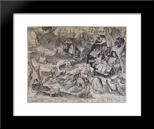 Laziness 20x24 Black Modern Wood Framed Art Print Poster by Bruegel the Elder, Pieter