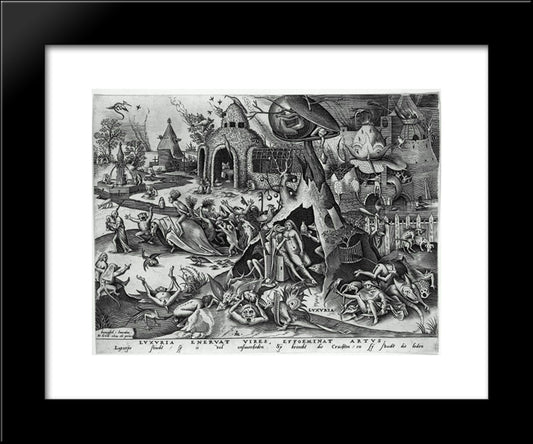 Lust 20x24 Black Modern Wood Framed Art Print Poster by Bruegel the Elder, Pieter