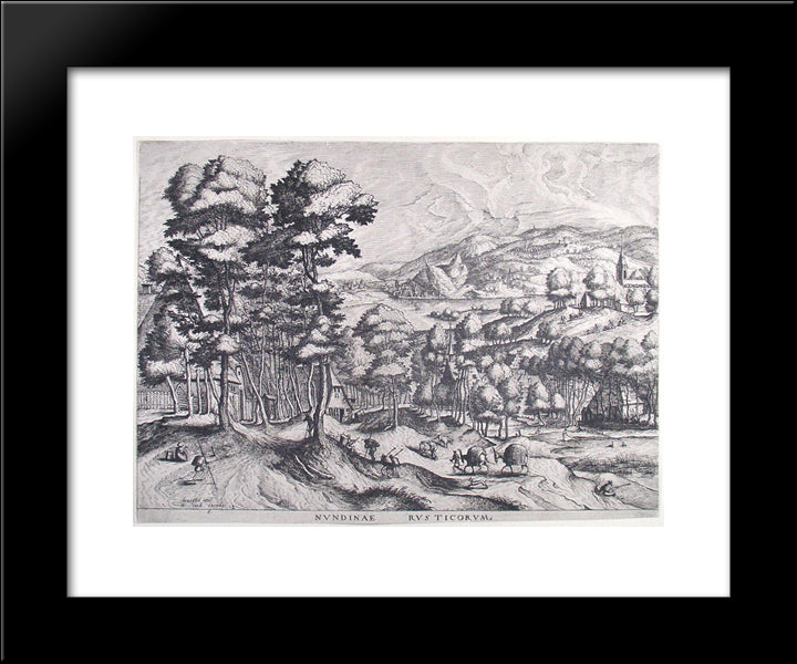 Market For The Country 20x24 Black Modern Wood Framed Art Print Poster by Bruegel the Elder, Pieter