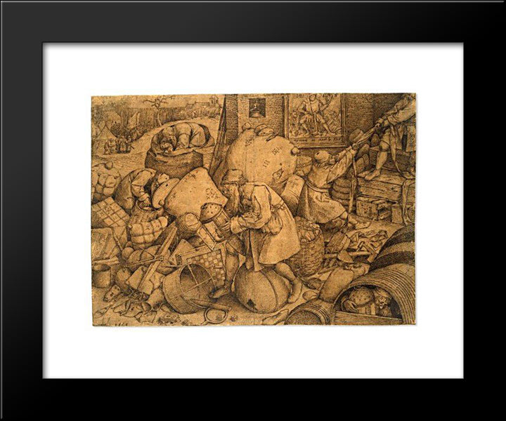 Philistine 20x24 Black Modern Wood Framed Art Print Poster by Bruegel the Elder, Pieter