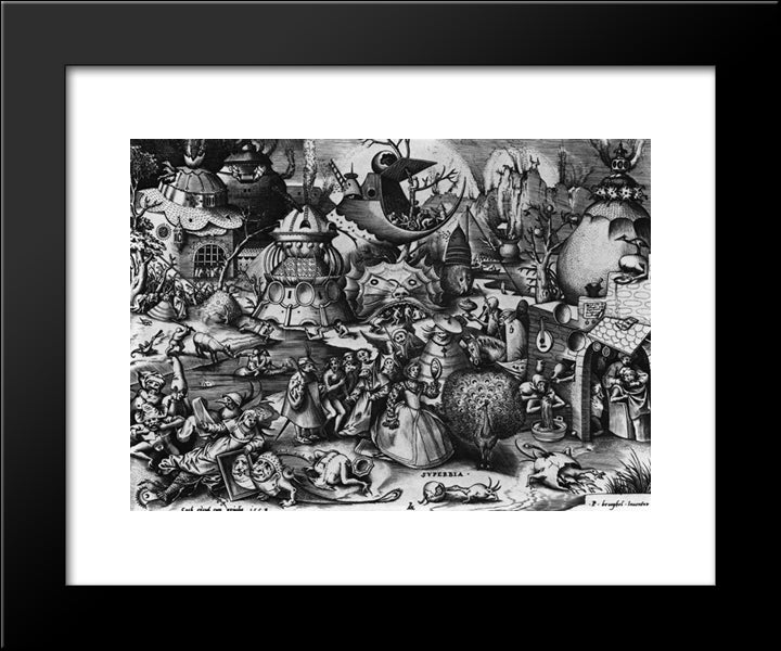 Pride 20x24 Black Modern Wood Framed Art Print Poster by Bruegel the Elder, Pieter