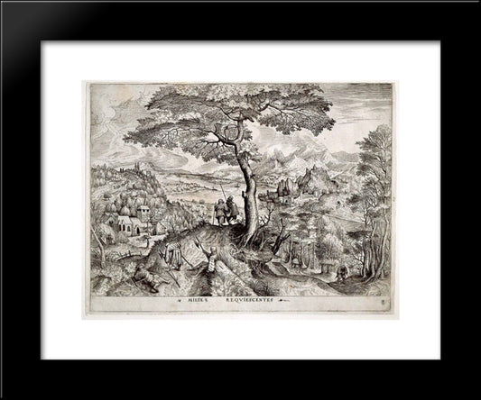 Soldiers At Rest 20x24 Black Modern Wood Framed Art Print Poster by Bruegel the Elder, Pieter