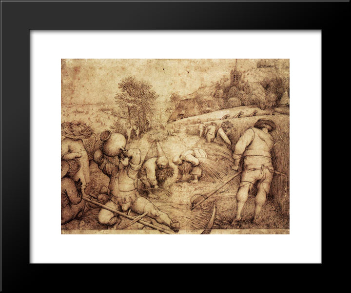 Summer 20x24 Black Modern Wood Framed Art Print Poster by Bruegel the Elder, Pieter