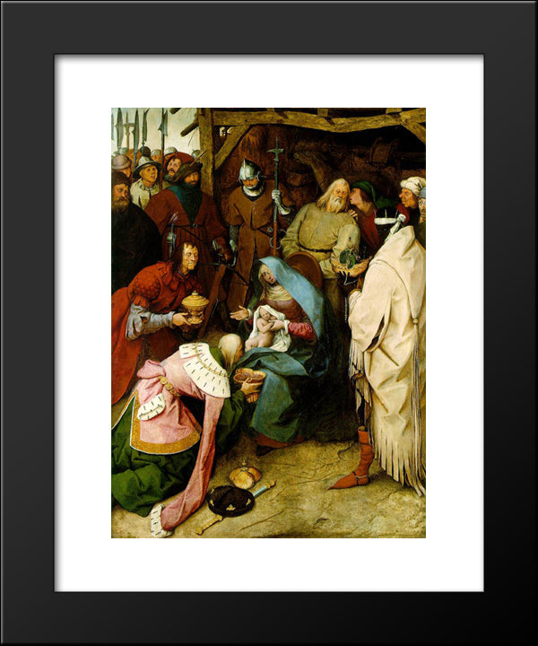 The Adoration Of The Kings 20x24 Black Modern Wood Framed Art Print Poster by Bruegel the Elder, Pieter