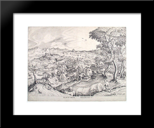 The Cart, The Belgic 20x24 Black Modern Wood Framed Art Print Poster by Bruegel the Elder, Pieter