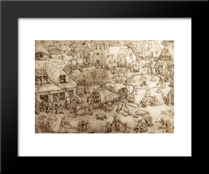 The Fair At Hoboken 20x24 Black Modern Wood Framed Art Print Poster by Bruegel the Elder, Pieter
