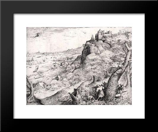 The Hare Hunt 20x24 Black Modern Wood Framed Art Print Poster by Bruegel the Elder, Pieter