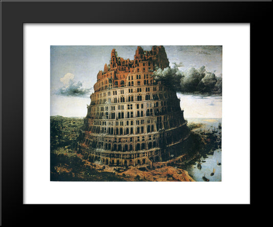 The Little Tower Of Babel 20x24 Black Modern Wood Framed Art Print Poster by Bruegel the Elder, Pieter