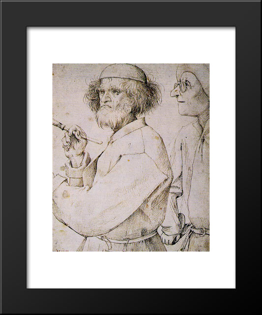 The Painter And The Art Lover 20x24 Black Modern Wood Framed Art Print Poster by Bruegel the Elder, Pieter