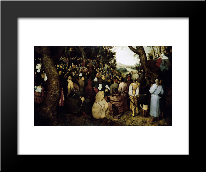 The Sermon Of St. John The Baptist 20x24 Black Modern Wood Framed Art Print Poster by Bruegel the Elder, Pieter