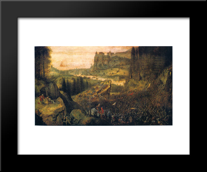 The Suicide Of Saul 20x24 Black Modern Wood Framed Art Print Poster by Bruegel the Elder, Pieter