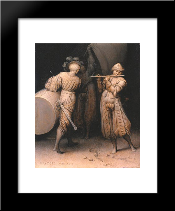 Three Soldiers 20x24 Black Modern Wood Framed Art Print Poster by Bruegel the Elder, Pieter