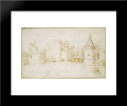 Walls Towers And Gates Of Amsterdam 20x24 Black Modern Wood Framed Art Print Poster by Bruegel the Elder, Pieter