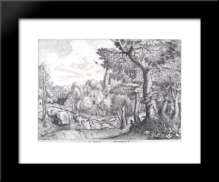 Wooded Region 20x24 Black Modern Wood Framed Art Print Poster by Bruegel the Elder, Pieter
