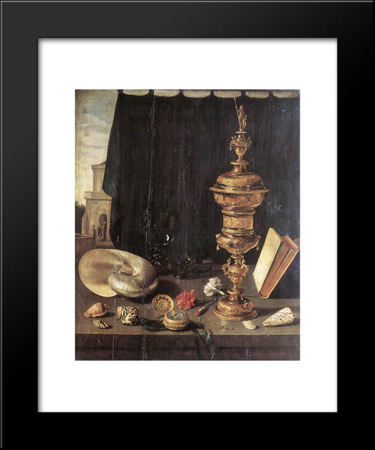 Still Life With Large Goblet 20x24 Black Modern Wood Framed Art Print Poster by Claesz, Pieter