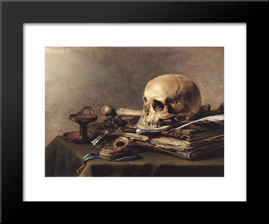 Vanitas. Still Life 20x24 Black Modern Wood Framed Art Print Poster by Claesz, Pieter