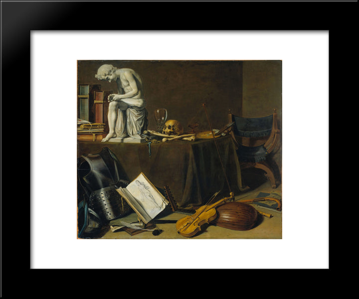 Vanitas Still-Life 20x24 Black Modern Wood Framed Art Print Poster by Claesz, Pieter