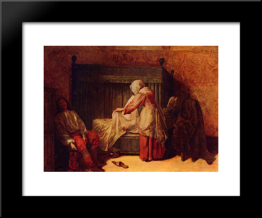 The Morning Toilet Of A Young Man 20x24 Black Modern Wood Framed Art Print Poster by Hooch, Pieter de