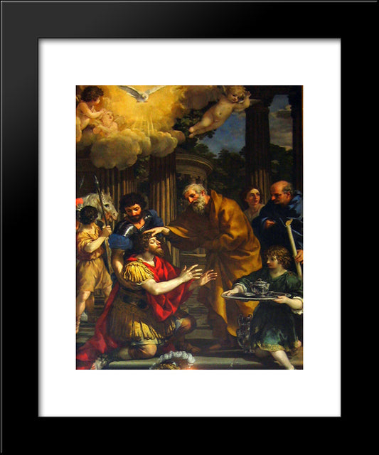 Ananias Restoring The Sight Of Saint Paul 20x24 Black Modern Wood Framed Art Print Poster by Cortona, Pietro da