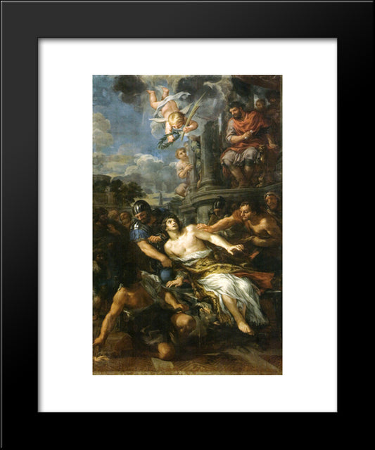 Martyrdom Of Saint Lawrence 20x24 Black Modern Wood Framed Art Print Poster by Cortona, Pietro da